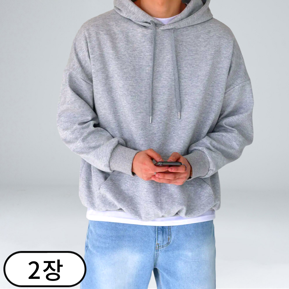 1+1 남자 기모 후드티 겨울 오버핏 빅사이즈 긴팔 (6377-2) 51,300원