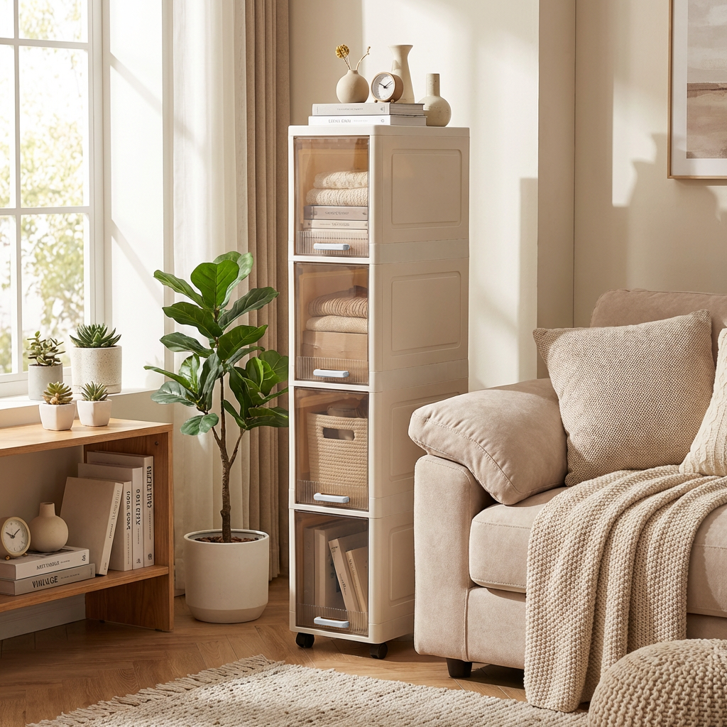 ZHEYE 이동식 슬라이딩 틈새수납장 부엌 욕실 베란, 화이트 41,240원