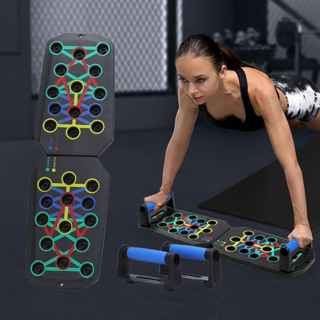 강화 실리콘 핸들 홈트레이닝용 멀티 헬스보드 팔굽혀펴기 푸쉬업바 11,900원