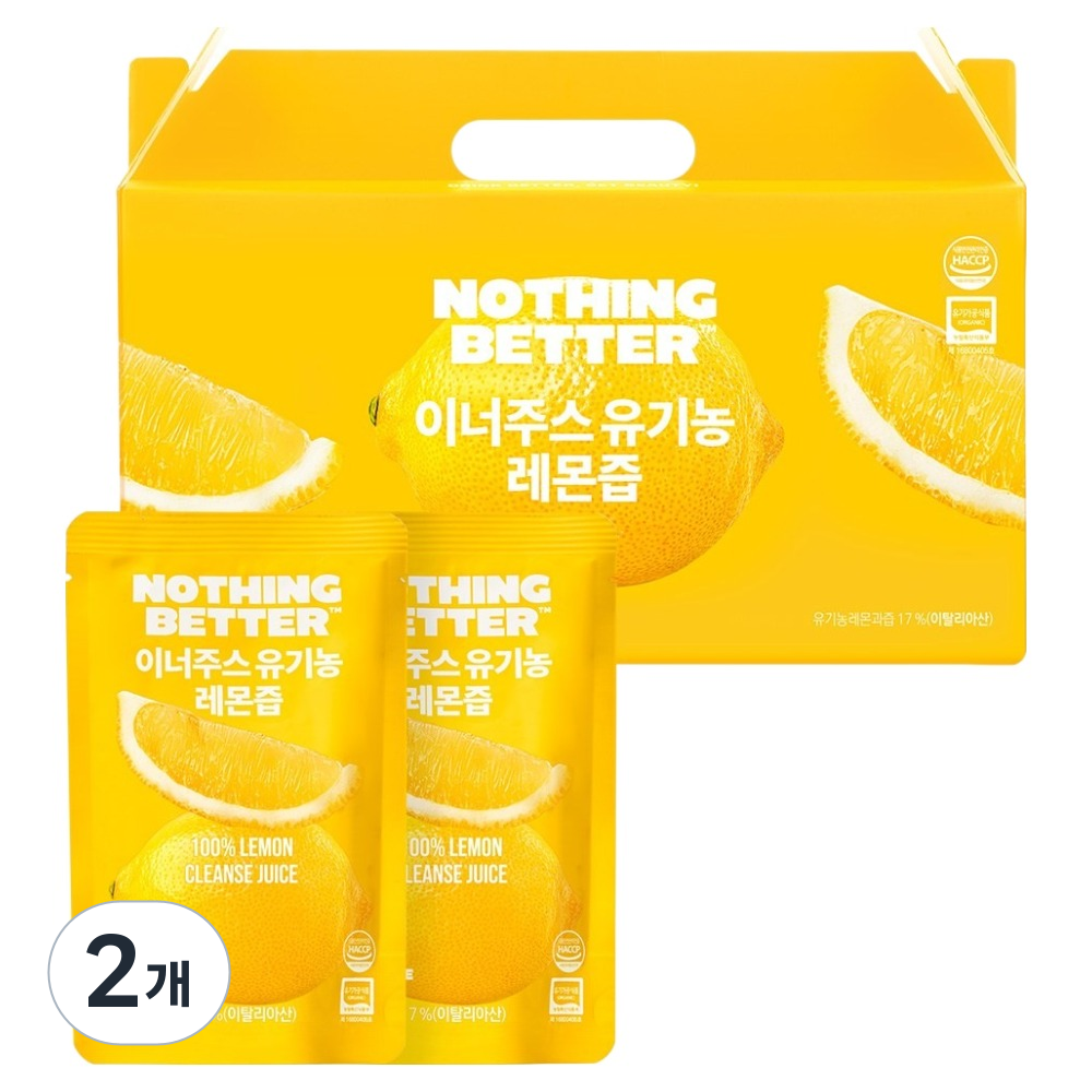 낫띵베럴 이너주스 유기농 레몬즙 24p, 2개, 2.4L 65,800원