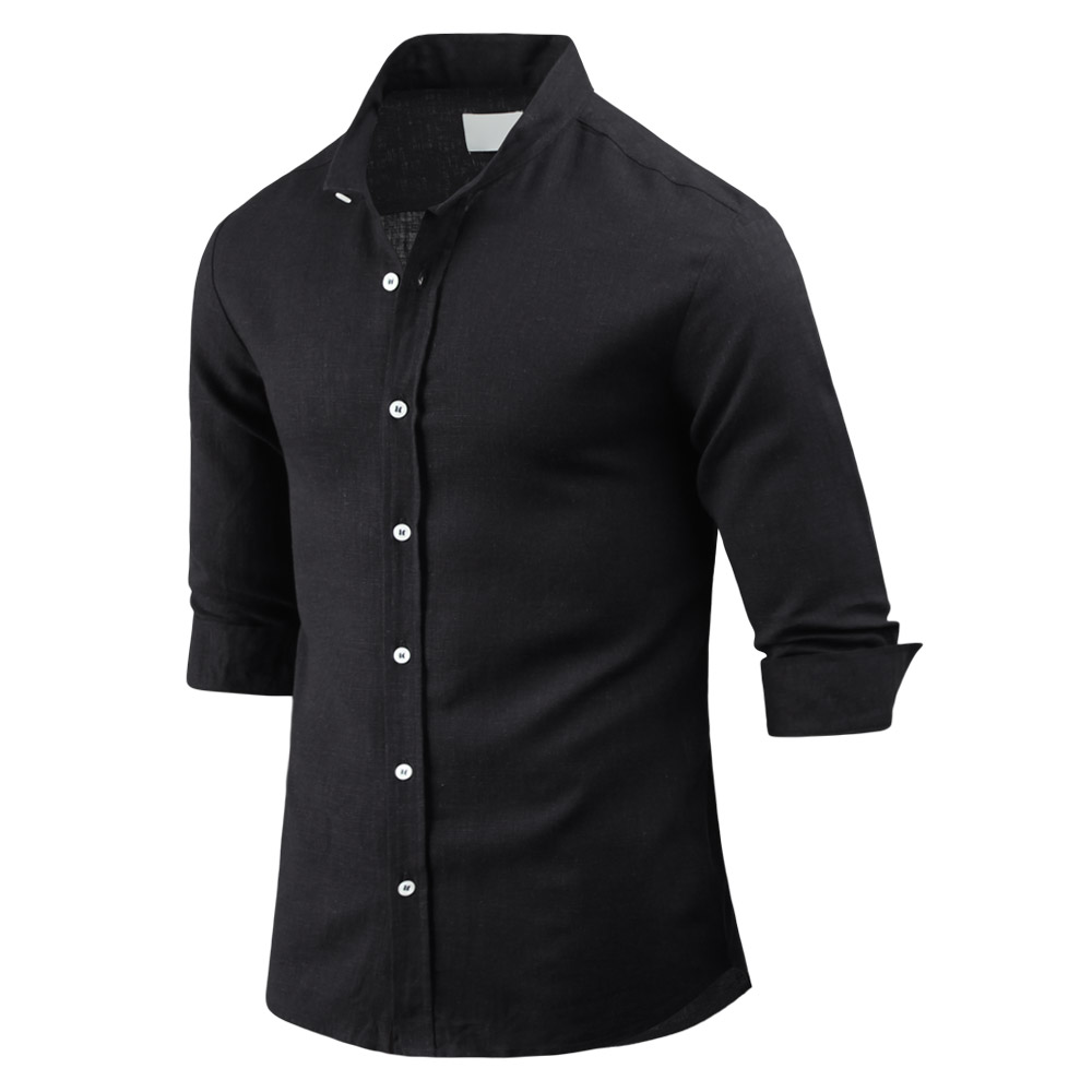 다꾸앙 남성용 린넨 블렌드 차이나 캐주얼 남자 7부 셔츠 H04B3_ss5639 27,800원