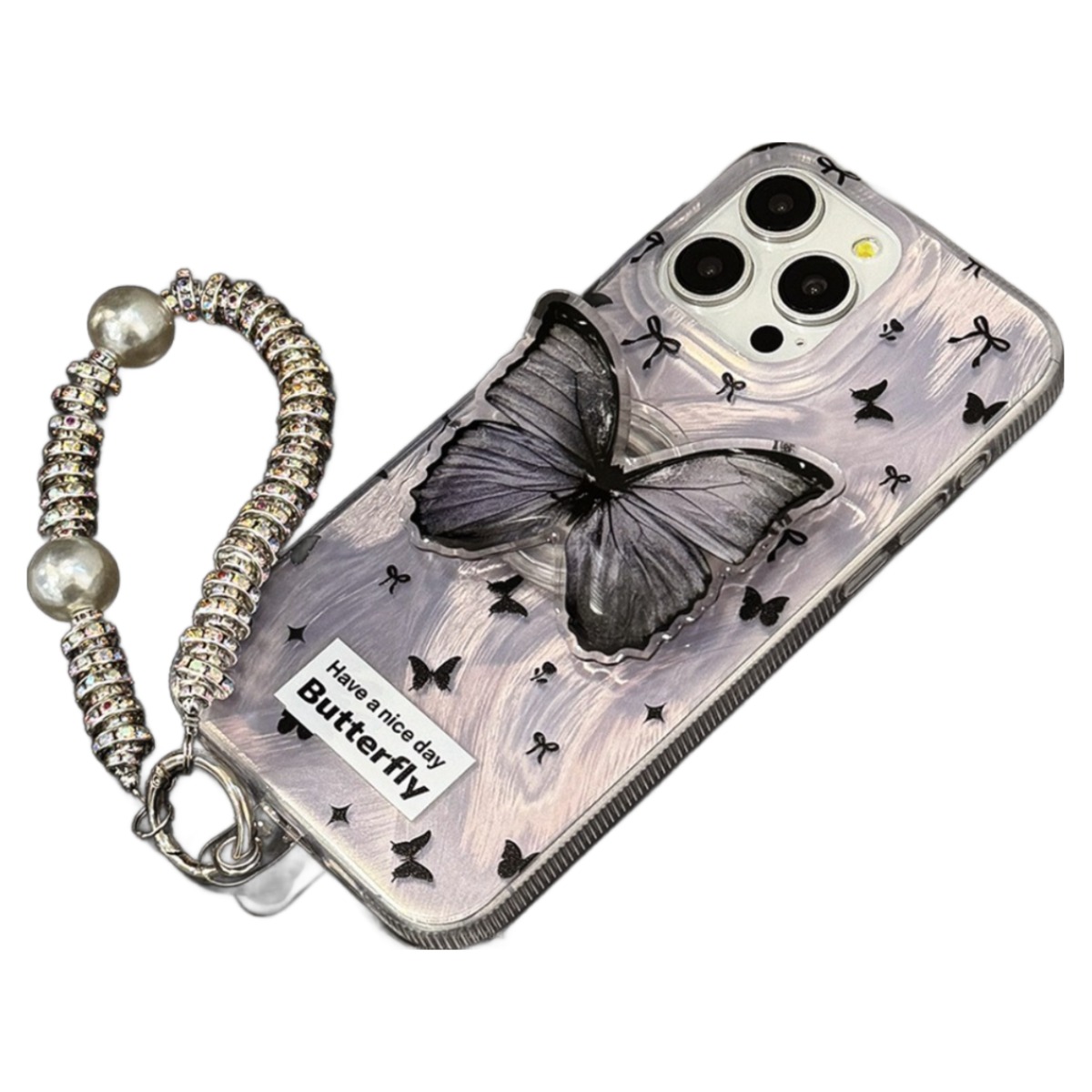 신상 아이폰16 아이폰17 스트랩 케이스 깔끔 나비그립톡 케이스 지문방지 힌지 보호 젤하드케이스 거치대 5,560원