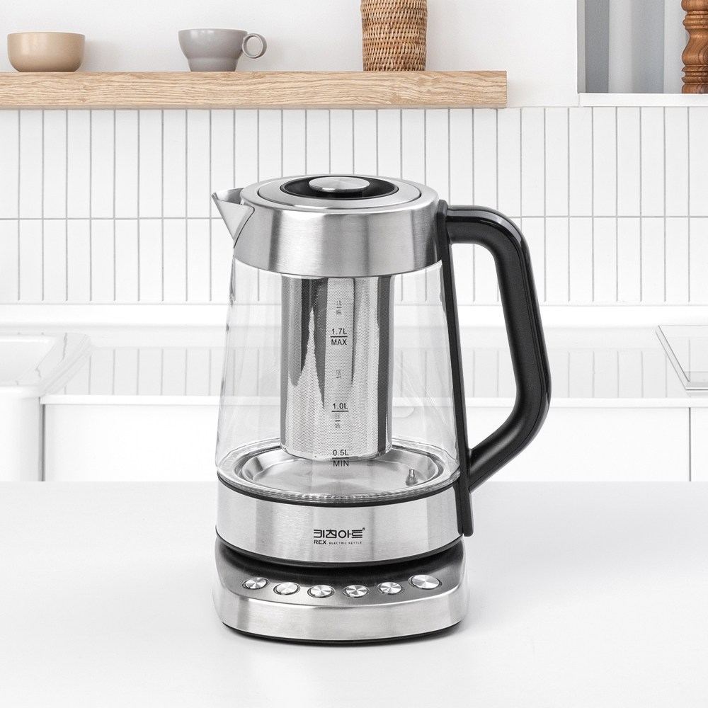 키친아트 렉스 티메이커 무선 티포트 내열유리 티팟 전기포트 1.7L KP-330 55,440원