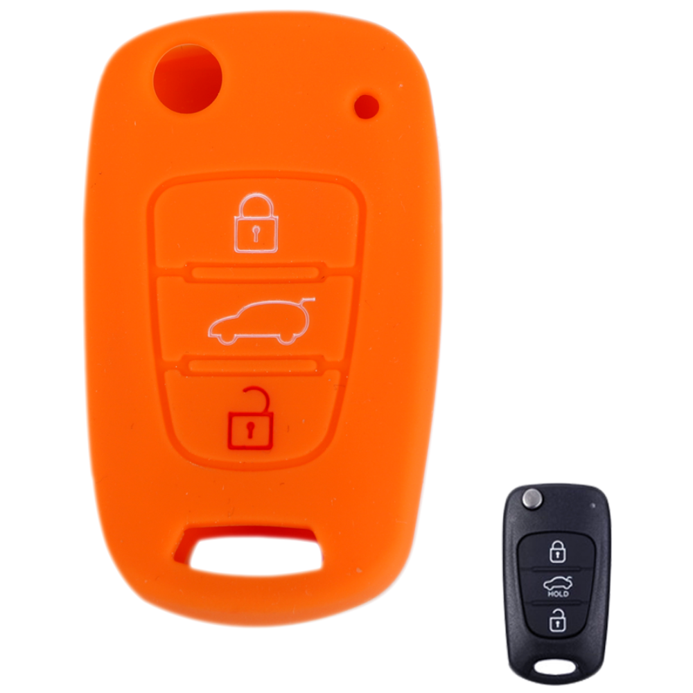 이너스 현대 기아 호환 3버튼 폴딩키 실리콘 차키 케이스 YF소나타 아반떼 MD HD i30 투싼 싼타페 벨로스터 k5 k7 스포티지r 쏘렌토r 포르테 쏘울 레이 모닝, orange 5,900원