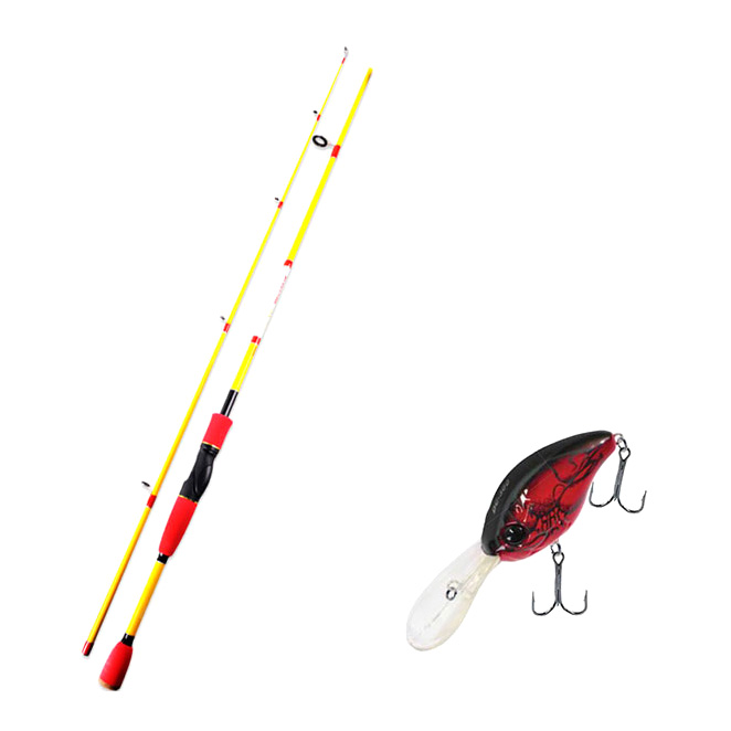 아피스 배스게임 XT 루어 낚싯대 옐로우 + 다미끼 디씨-300 하드 베이트 루어 55mm 307D RED CRAW 7,750원