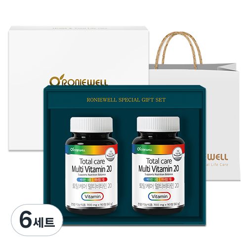 로니웰 토탈케어 멀티비타민 20 선물세트, 180정, 6세트 139,980원