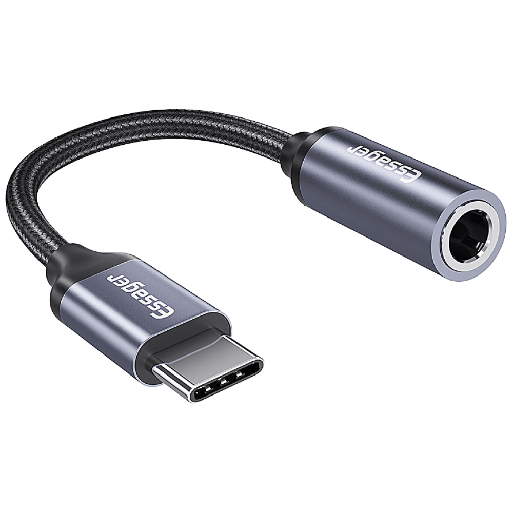 Essager HiFi 고음질 C타입 3.5mm 꼬다리 DAC 오디오 헤드폰 젠더 이어폰 변환젠더, Dark Gray, 1개 7,360원