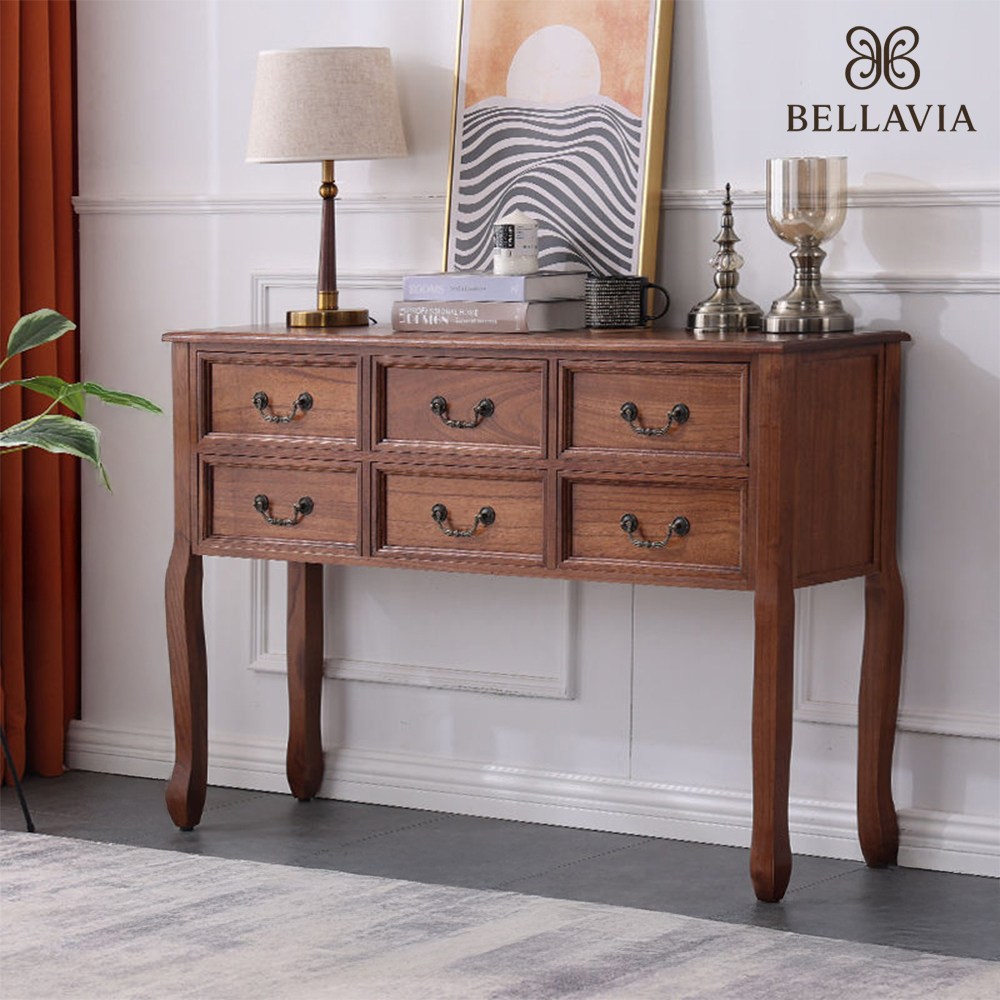 벨라비아 엔틱콘솔 원목 빈티지 엔틱 콘솔 서랍장 장식장 복도 현관 화장대 고가구 거실장, 내추럴월넛 228,000원