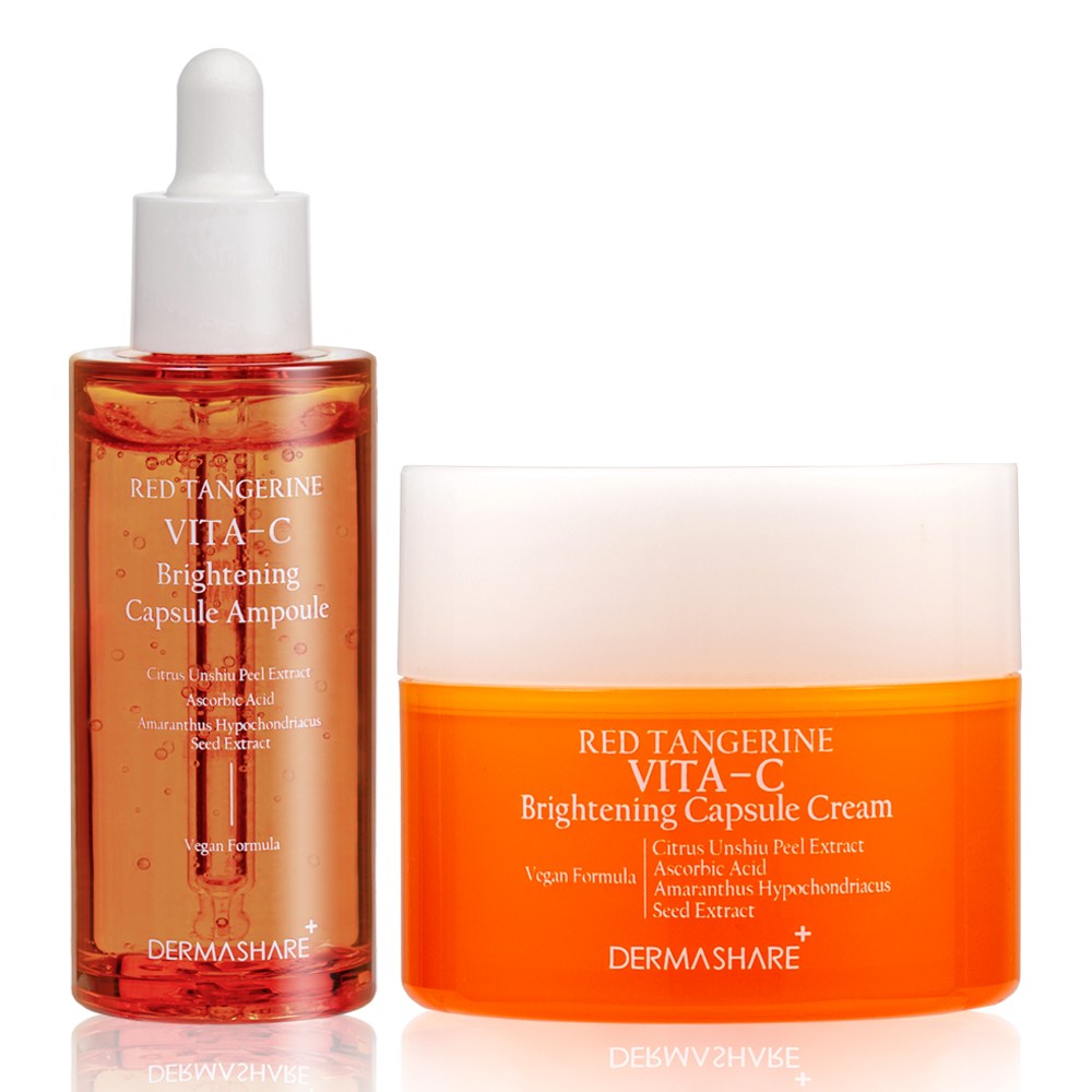 더마쉐어 비건 레드향 비타씨 브라이트닝 캡슐 세럼 미백 광채 기미 잡티 주름케어 수분 보습 저작극 앰플 50mL + 크림 50mL 세트, 1개, 50ml 15,900원