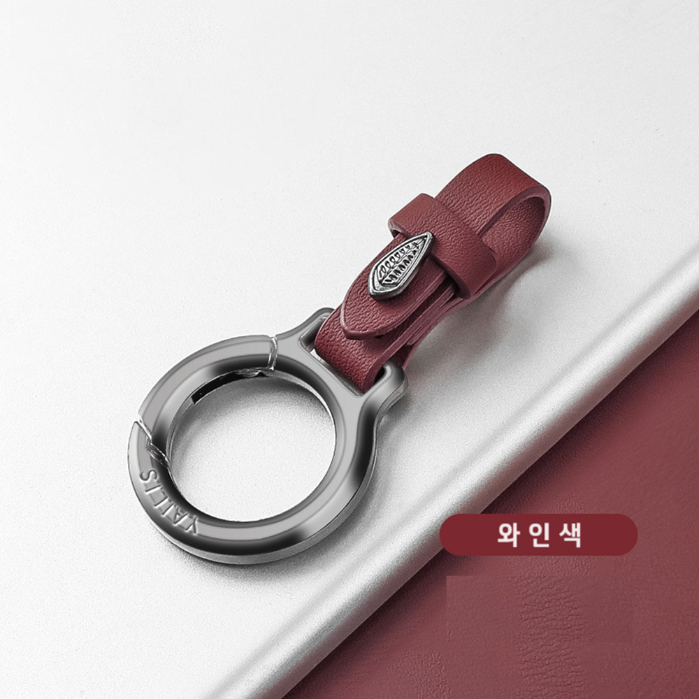 다은랜드 반지 키링 고급 가죽 스트랩 키홀더, 와인색 9,520원