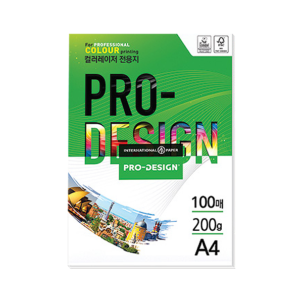 삼은파트너스 칼라레이저전용지 ProDesign 200g, A4, 100매 13,600원