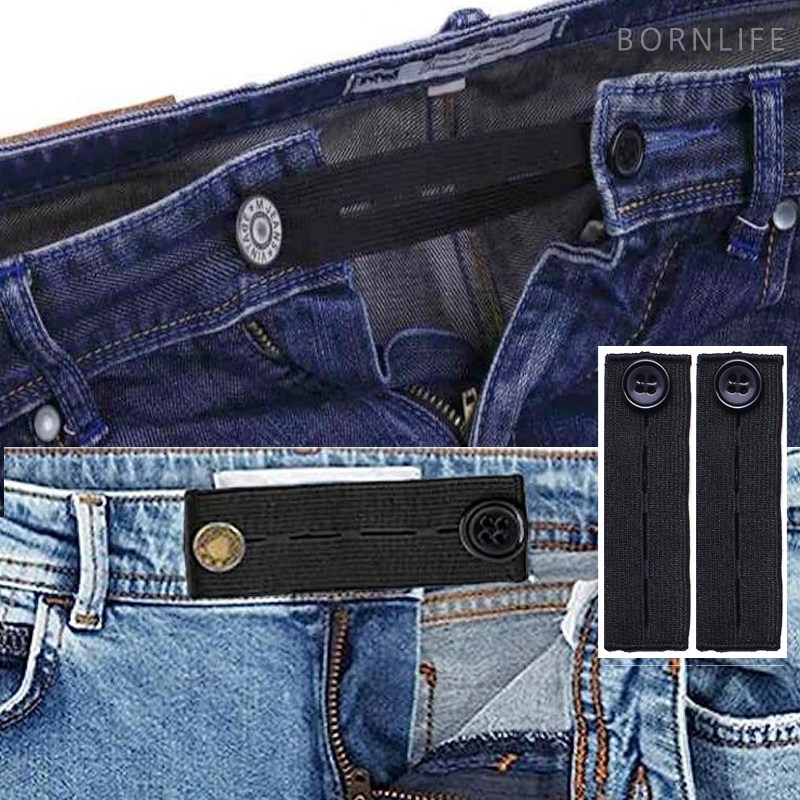 본라이프 허리늘리기 슬랙스 청바지 면바지 정장바지 밴딩 각종 바지수선 셀프수선 허리수선 마술단추 색상별 모음 단추, 밴딩탭_블랙, 2개 5,890원