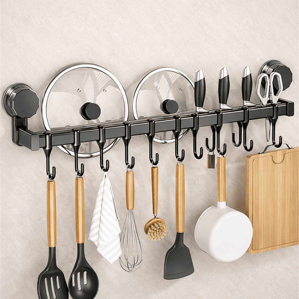 클릭핏 무타공 초강력 흡착식 주방걸이대 50cm, 1개, 쉐도우블랙 15,900원