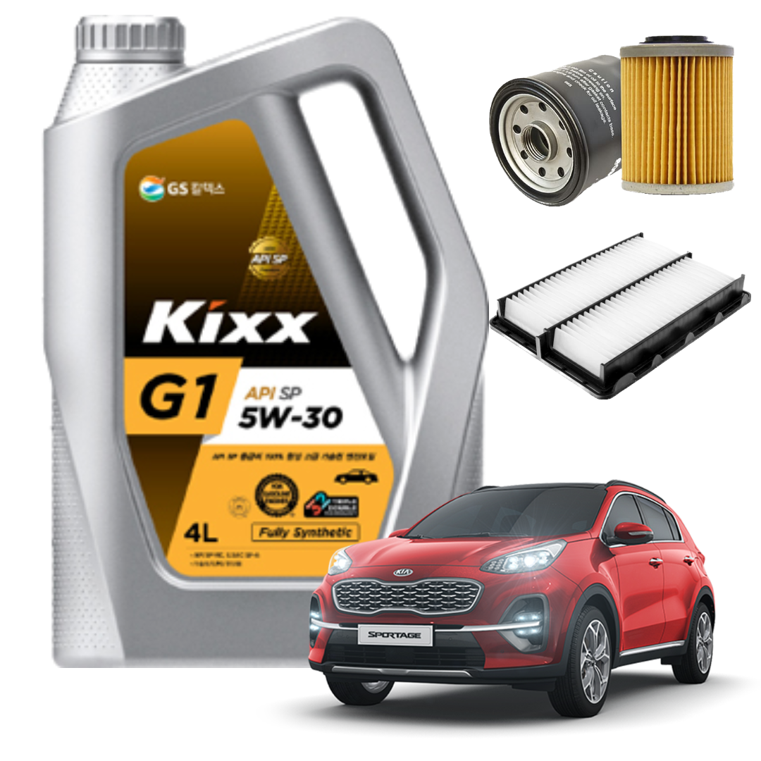 스포티지 더볼드 2.0 가솔린 (18년 이후) 합성 엔진오일세트 킥스 G1 에어필터 오일필터 순정형 호환, 4L, 5w30, 1세트 43,890원