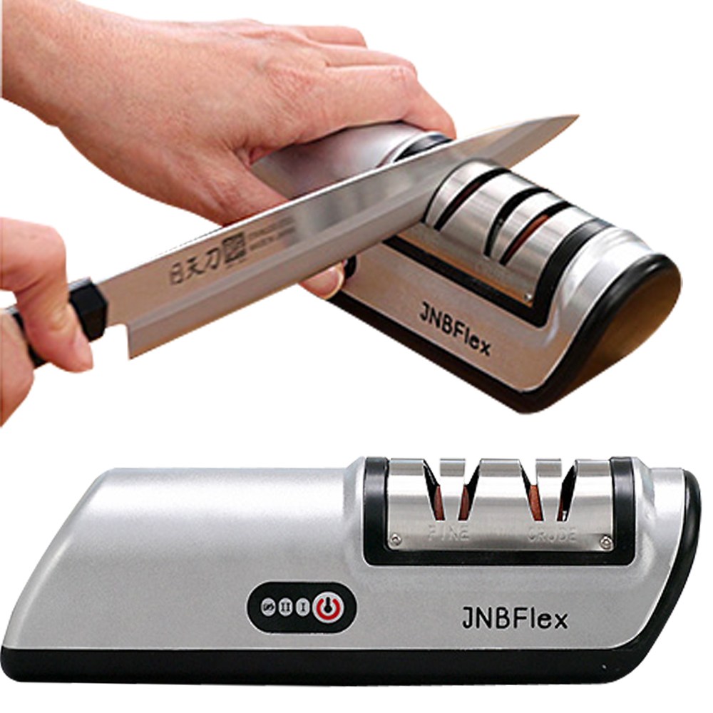 [ 칼갈이 가위갈이 USB 충전식 제이앤비플렉스 플렉스 충전식 3초 전동 칼갈이 고급형 멀티 샤프너 가능, 1개, SILVER 39,800원