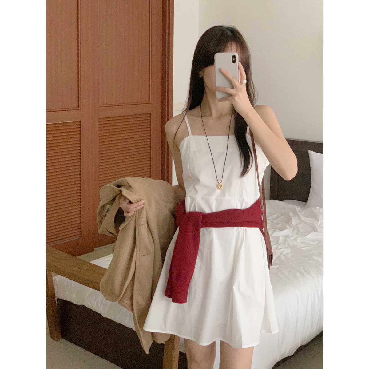 [S~2XL]여성 하객룩 민소매 나시 미니 원피스 데이트룩 민소매원피스 뷔스티에 끈나시 원피스 27,900원