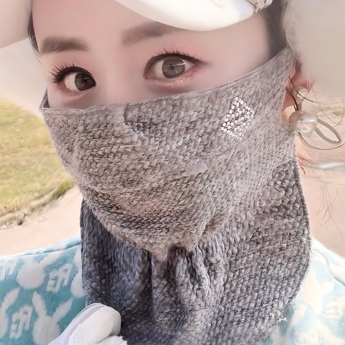 휴스토니 간절기 골프마스크 H2엠보 자외선차단 가을 방한 스포츠마스크 파크골프 등산 자전거 겨울 여성 남성 공용 국산 본사, 그레이, 1개 24,500원