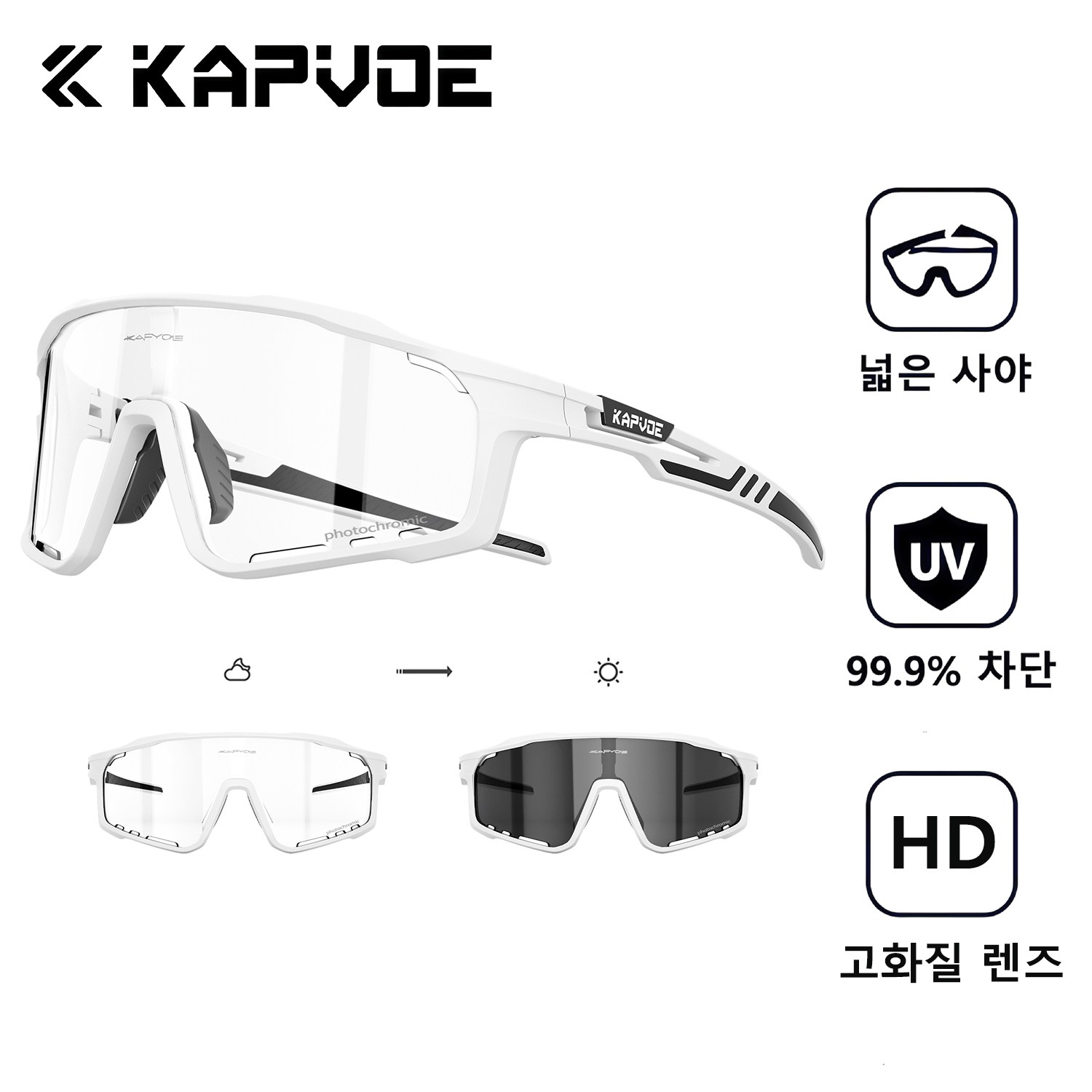 KAPVOE 카프보에 자전거 고글 스포츠 선글라스 변색 방풍 차외선 차단 K76-PH 56,900원