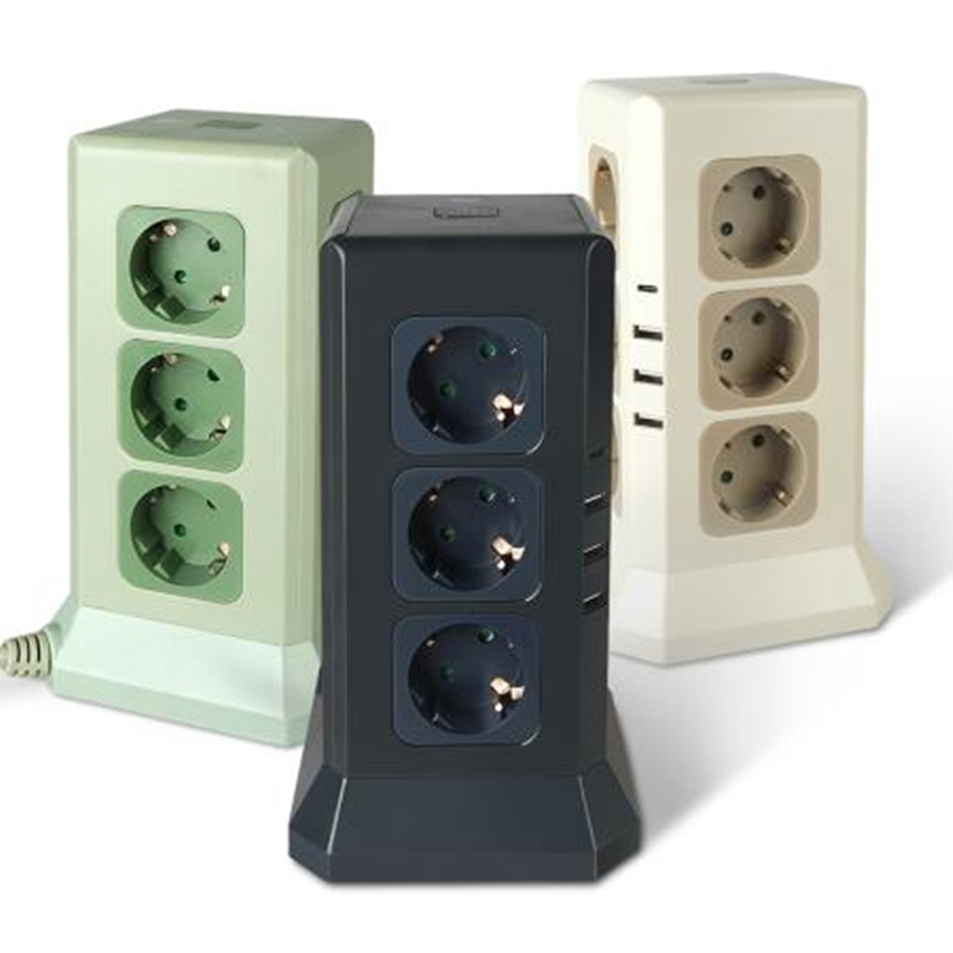 고용량 16구 타워멀티탭 4000W 타워형 멀티탭 안전 12구 + 4구 USB충전기 전원 콘센트 플러그 2M 44,900원