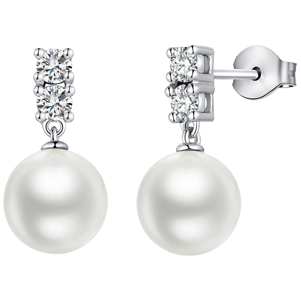 Pttozan 진주 귀걸이 인조 다이아몬드 세팅 여성 트렌디 귀걸이 11,800원