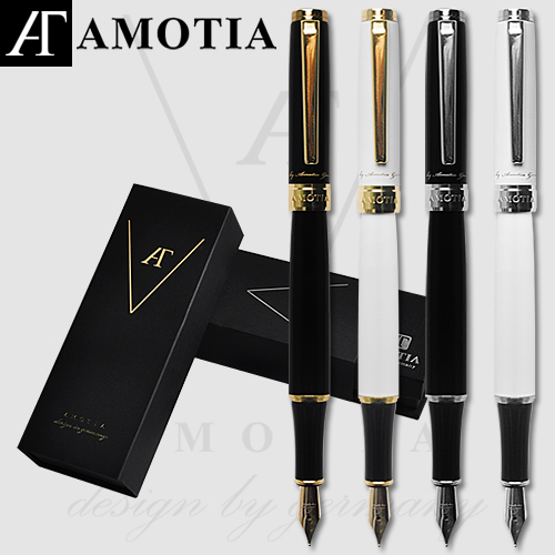 아모티아 그레이스 만년필 EF촉 무료 이니셜 각인 무료 전용케이스 및 쇼핑백 가죽파우치 카트리지 증정 당일발송, 화이트실버 40,000원