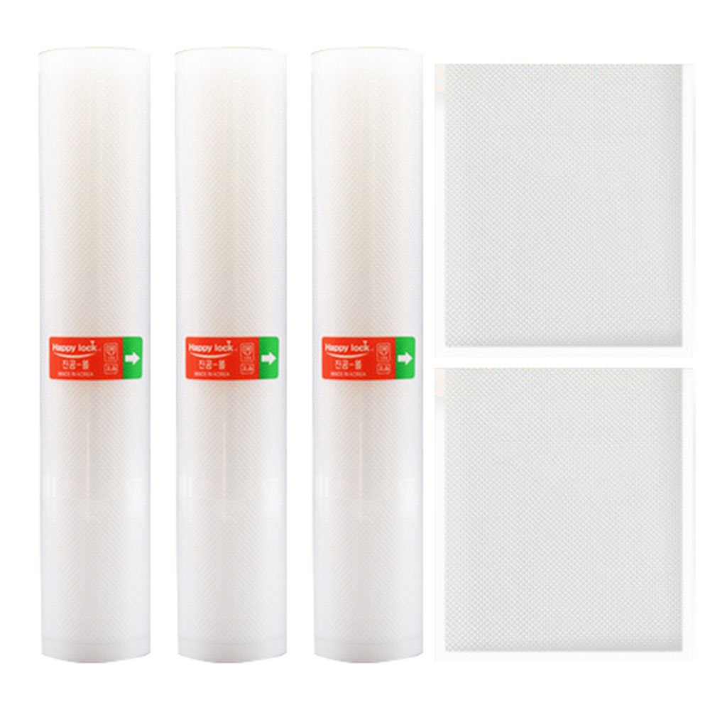 해피락 더존 진공포장지 진공비닐 비닐팩 롤 파우치팩, 롤 중형, 5개 17,000원