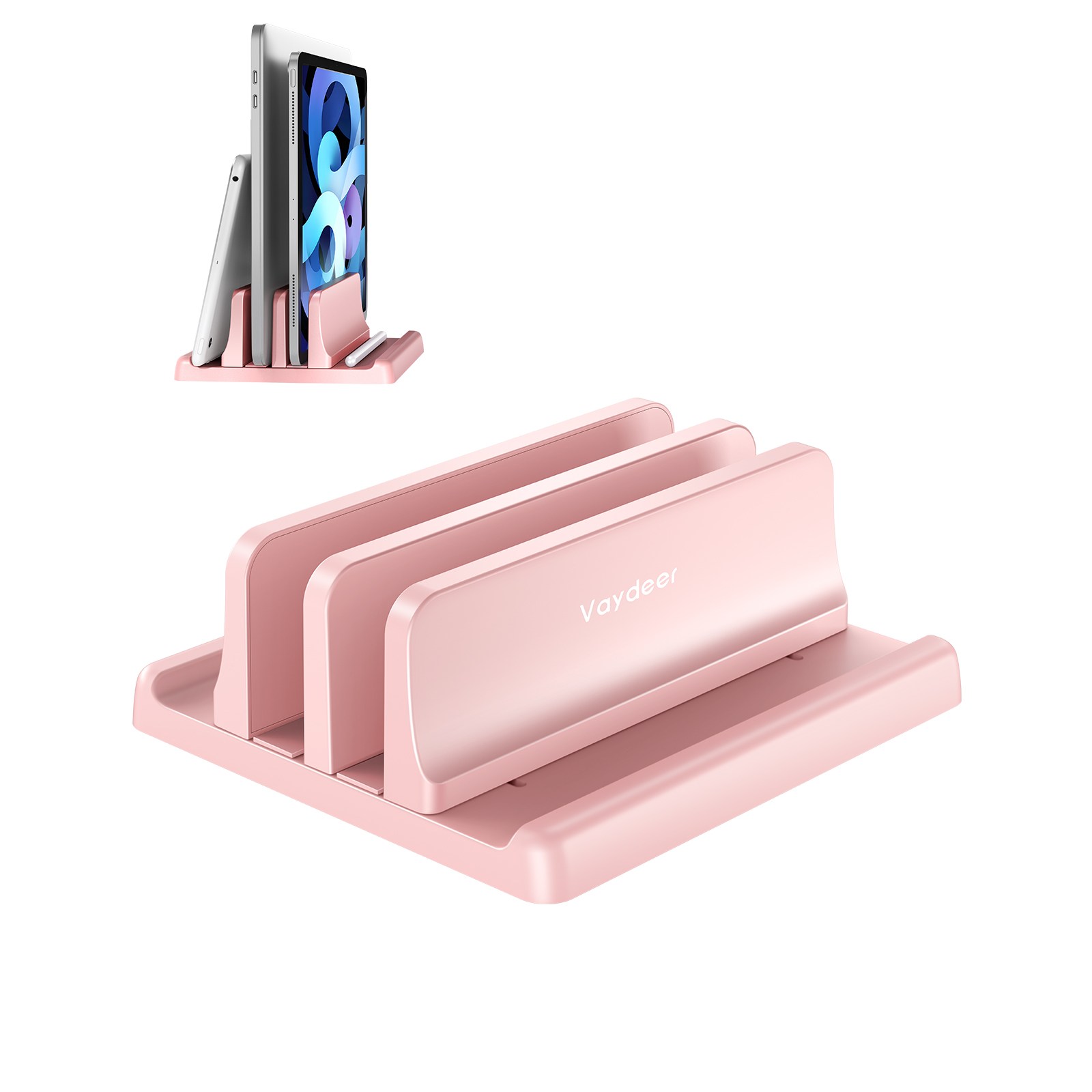 책상용 수직 노트북 스탠드, 공간 절약형 4-in-1 디자인의 듀얼 슬롯 플라스틱 노트북 홀더, 조절 가능한 노트북 스탠드는 MacBook, 크롬북, Surface, Dell을 지 12,800원