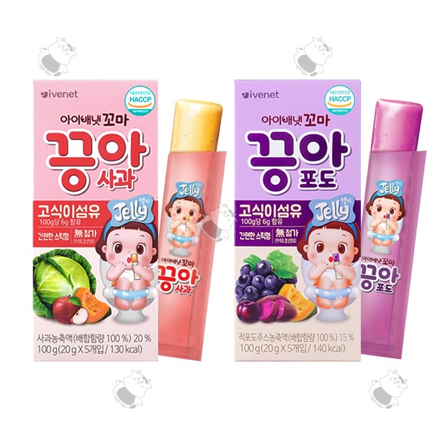 아이배냇 꼬마 끙아젤리 2종세트(사과+포도) 우리아기 장건강 지킴이, 1세트 9,900원