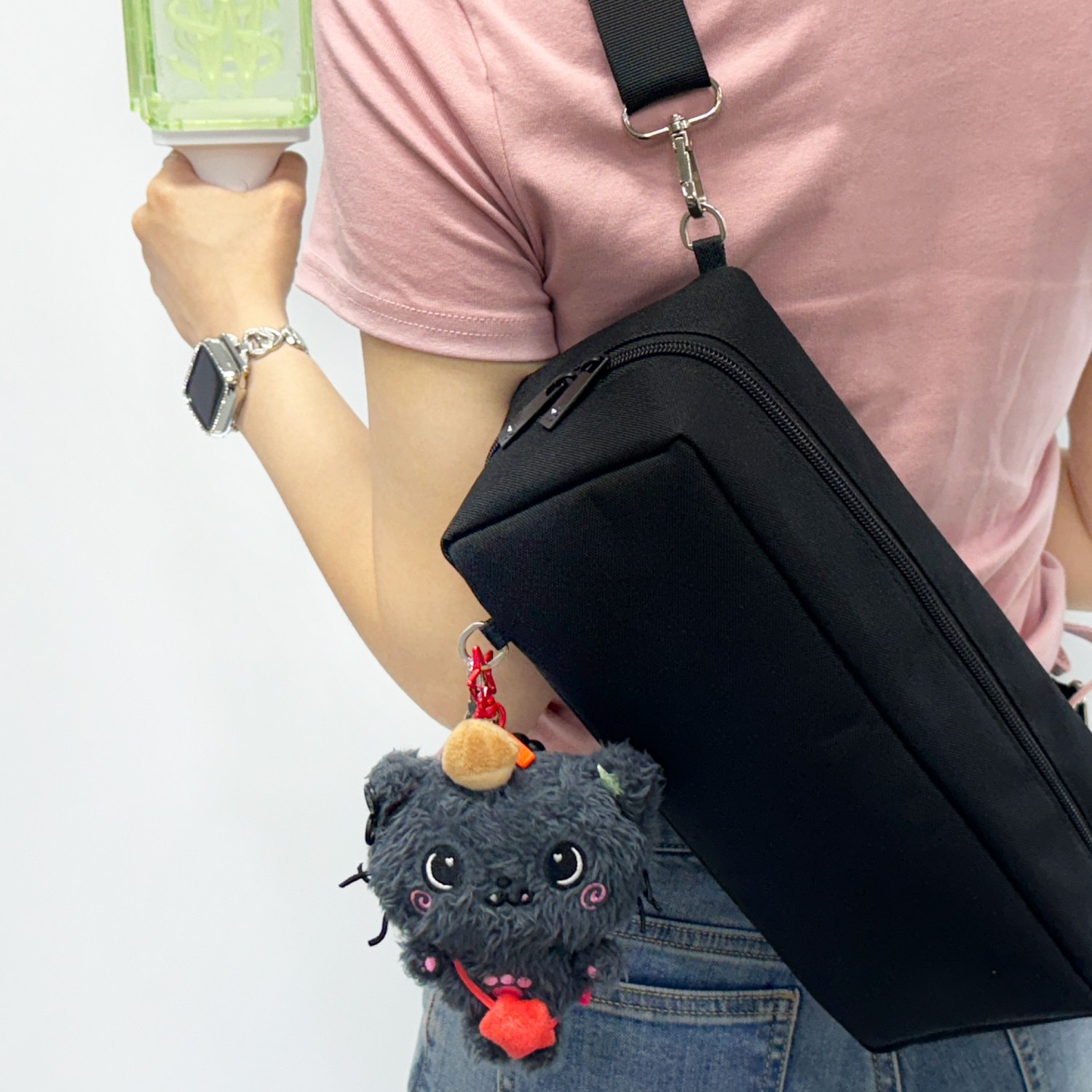 코지포지 응원봉 파우치 응원봉 가방 콘서트 휴대용 가방 블랙, 1개 18,900원