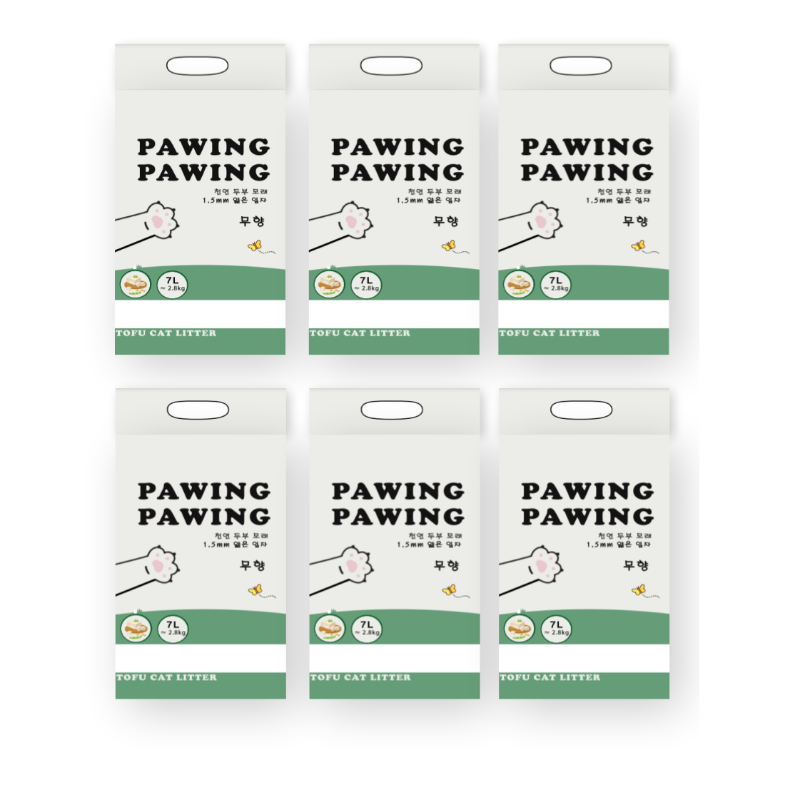 포잉포잉 응고형오리지날가는천연두부모래 먼지적은 고양이모래대용량 7L 6개 42L, 6개, 7L 23,900원