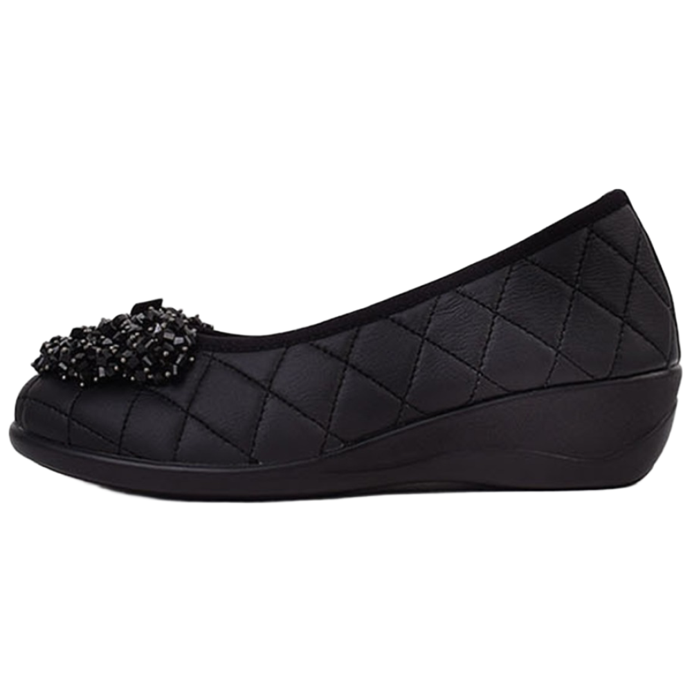 딕슈 여성 하트 장식 웨지 누빔 플랫슈즈 4cm PLWS090 44,600원