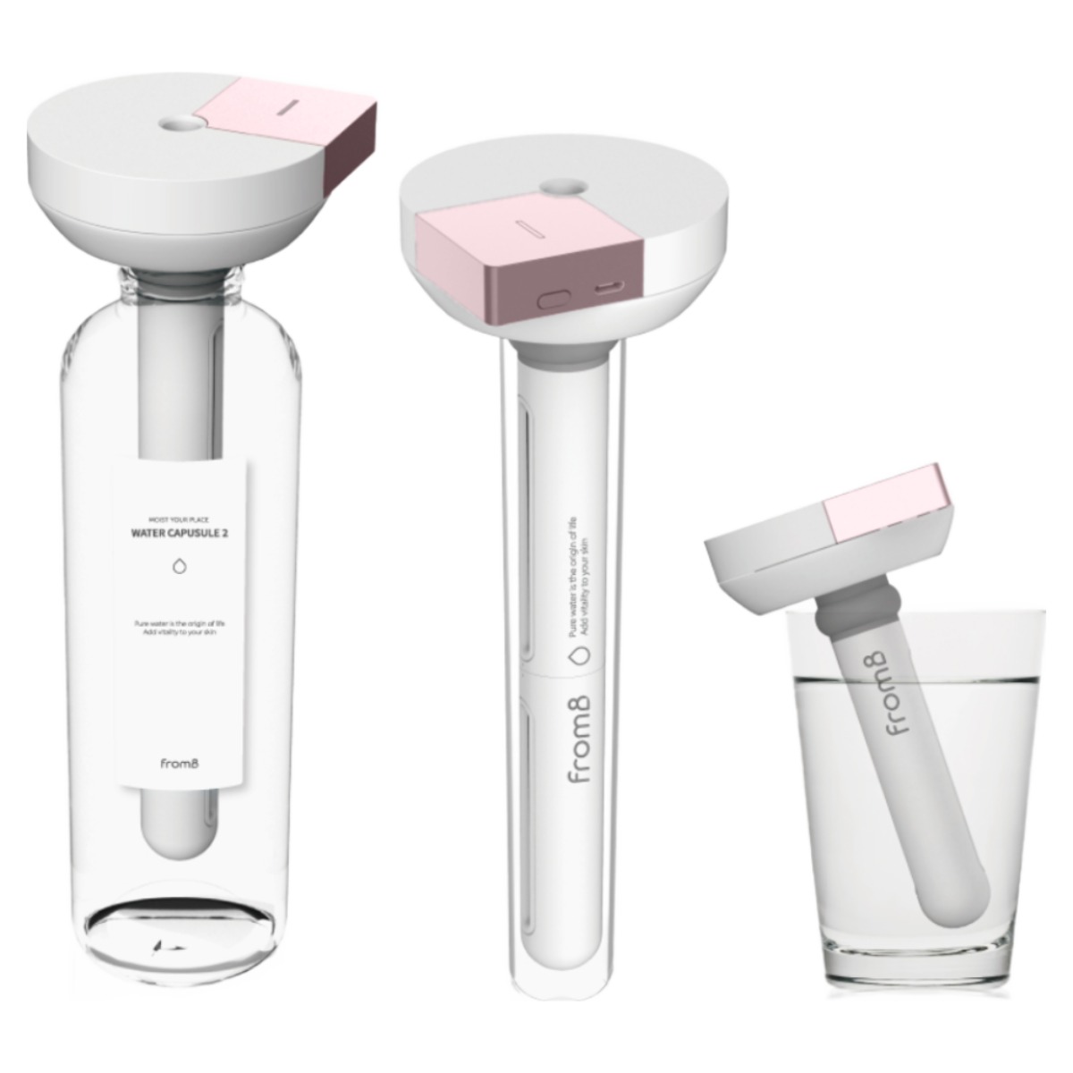 프롬비 워터캡슐2 무선 스틱 생수병 가습기 FA145, 생수병 가습기 워터캡슐2  핑크 36,800원