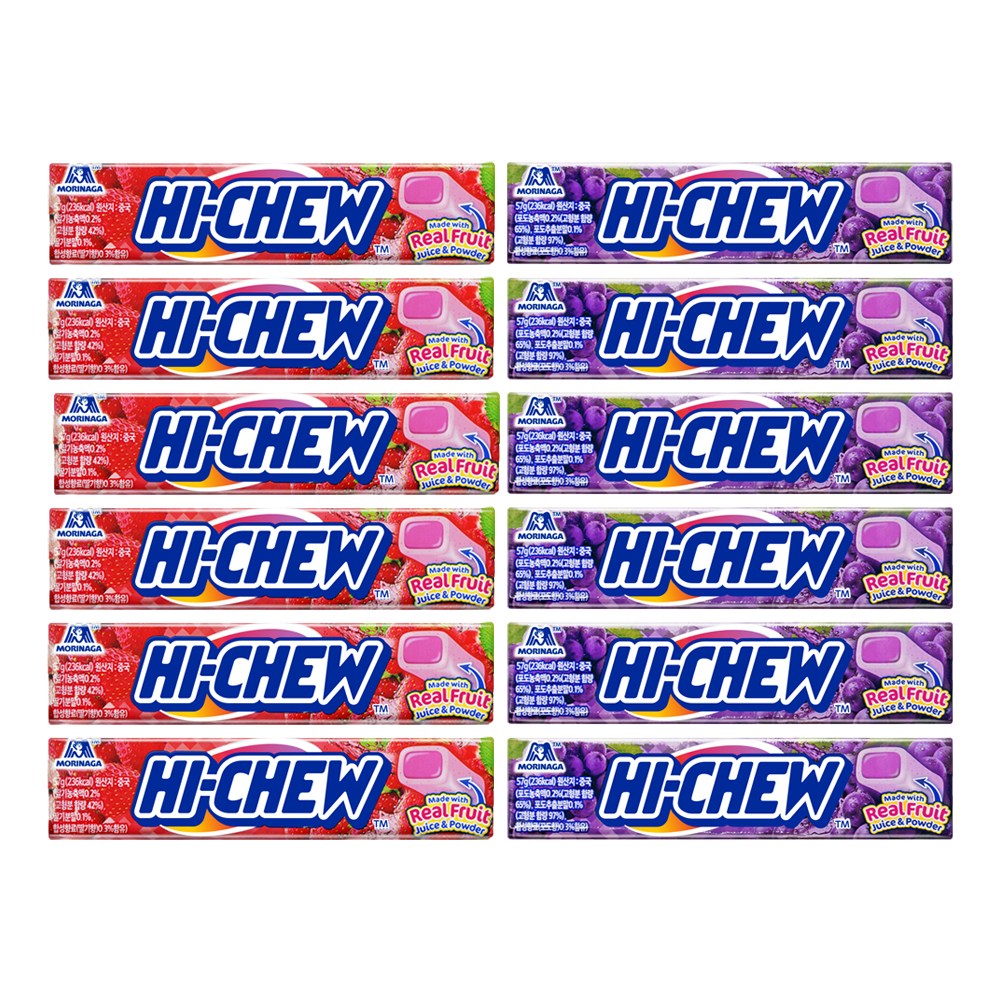 모리나가 하이츄 (딸기6개, 포도6개), 6개, 57g 10,800원