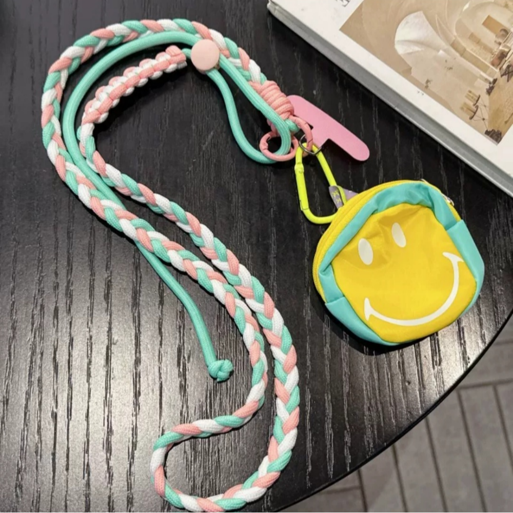 어뮤즈 버튼조절 다용도 파우치 올인원 휴대폰 스트랩, 1개, 옐로우스마일혼합 13,800원