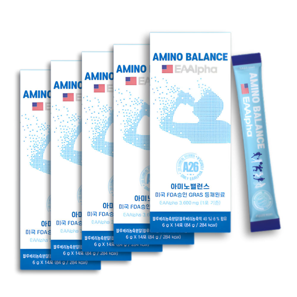 아미노밸런스 EAAlpha 이에이알파 류신 단백질 아미노산 보충제 다이어트 근육강화 BCAA 의 36배 효과, 5박스, 84g 104,000원