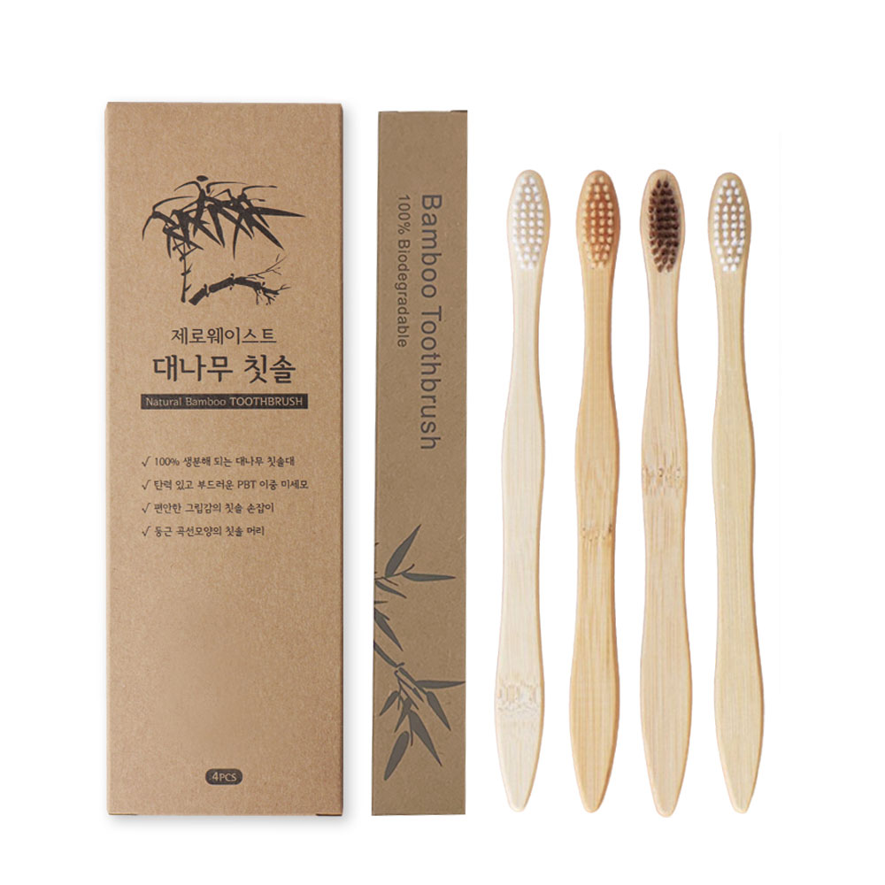 옵티머스 제로웨이스트 성인용 대나무 칫솔 개별포장, 1개, 4개입 6,700원