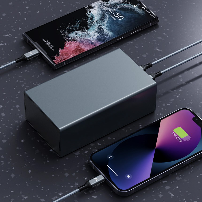 밸류엠 초고속 메탈 PD 100W PPS 보조배터리 40000mAh (CtoC 케이블포함) VM-PM40CPQ J2L 100,800원