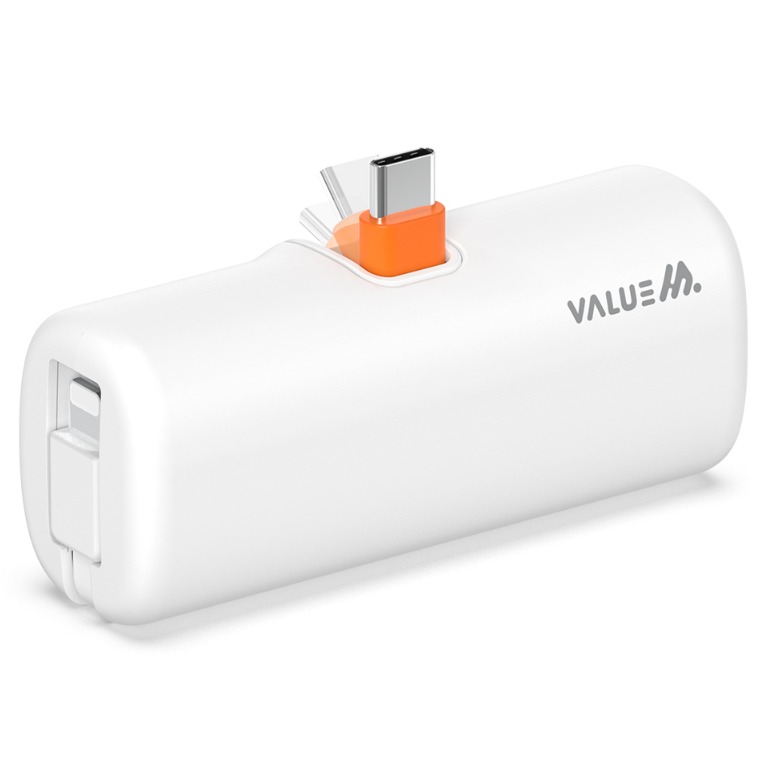 밸류엠 2IN1 접이식 PD 20W 고속충전 도킹 보조배터리 D4 5000mAh C타입 / 8핀 케이블 9,730원