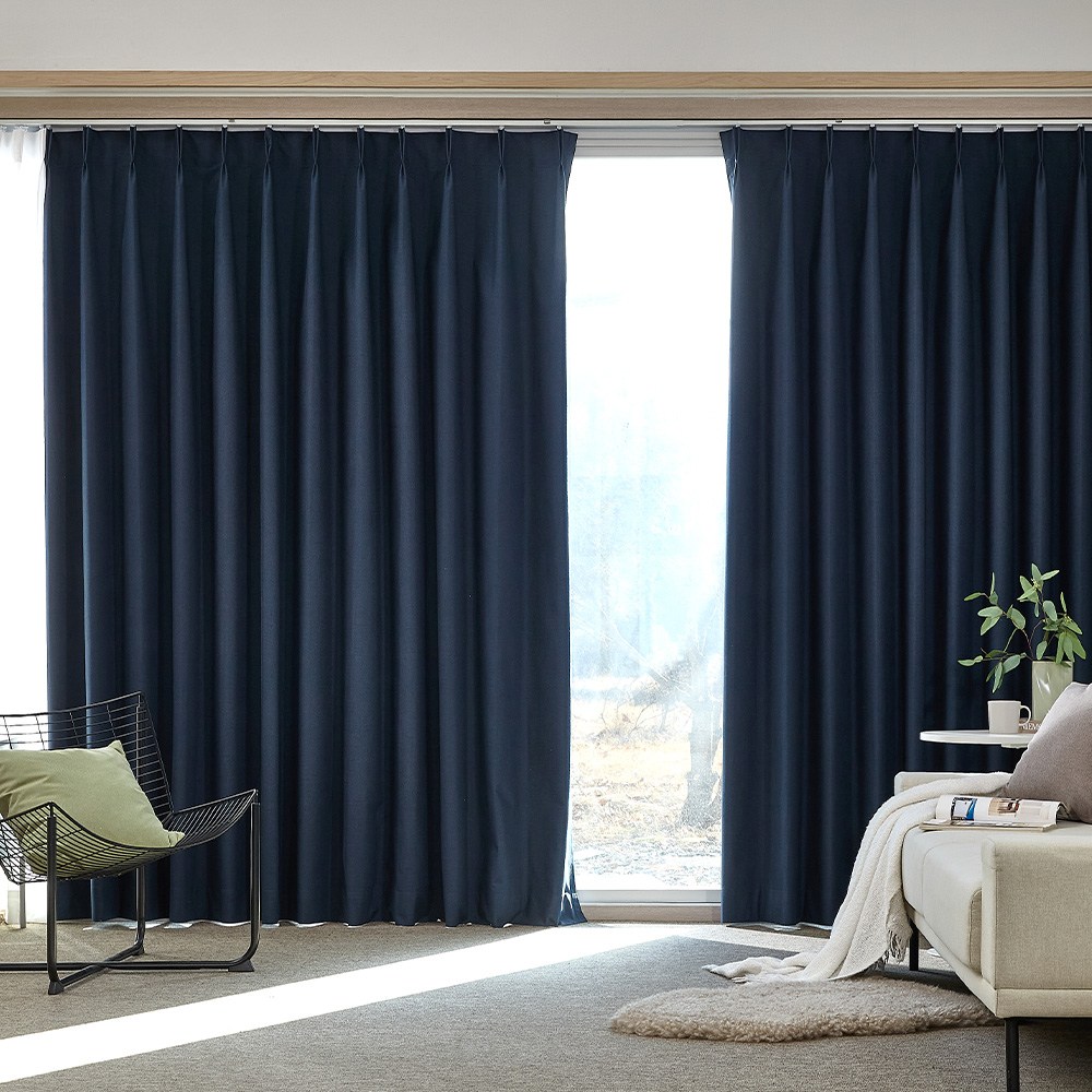 모던하우스 슬리피 라이트 100%암막 나비주름 긴창문커튼 220x235 네이비 2p-BL3626018 124,000원