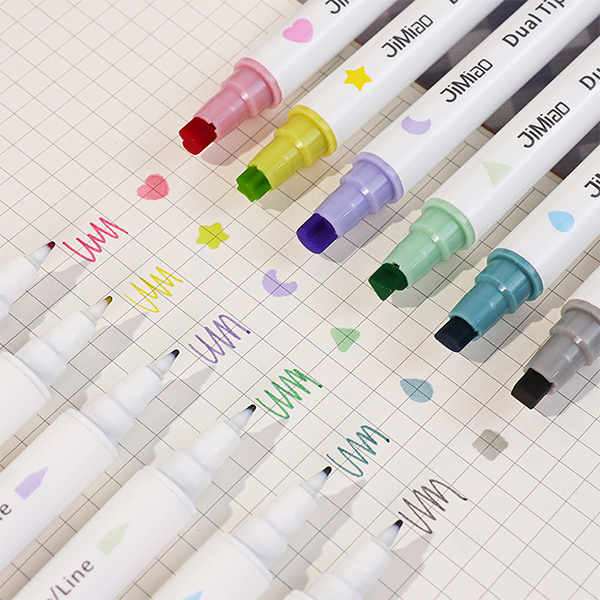 5시 당일출고 FOOI 귀여운 도장 콕콕 양면 스템프 형광펜 6색 1세트 다꾸 인싸템 선물, 6색 1세트 6,400원