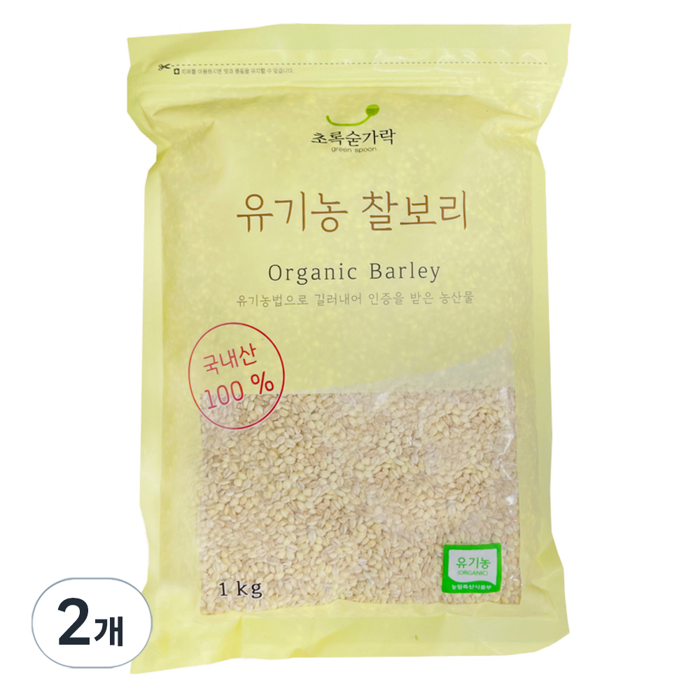 초록숟가락 유기농 찰보리쌀, 2개, 1kg 19,800원
