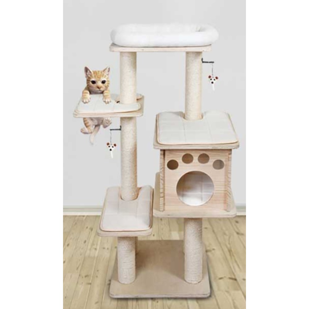 청소간편하고 천연식물사용 귀여운 원목캣타워(125cm) 다이 전용 기둥 놀이 350,780원