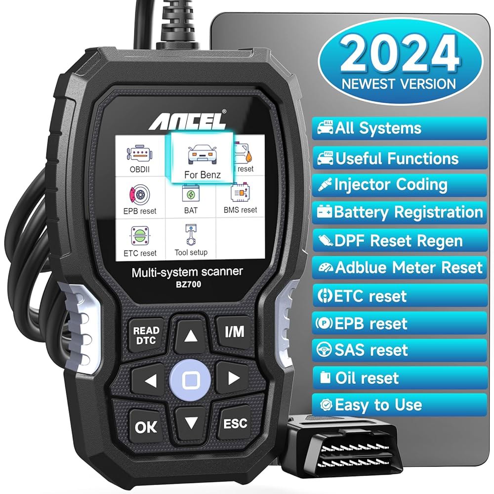 메르세데스 스프린터 스마트용 ANCEL BZ700 OBD2 스캐너, 모든 리셋 서비스가 포함된 풀 시스템 자동차 진단 도구, 배터리 등록 ABS 블리드 에어백 EPB 오일 SAS 272,600원
