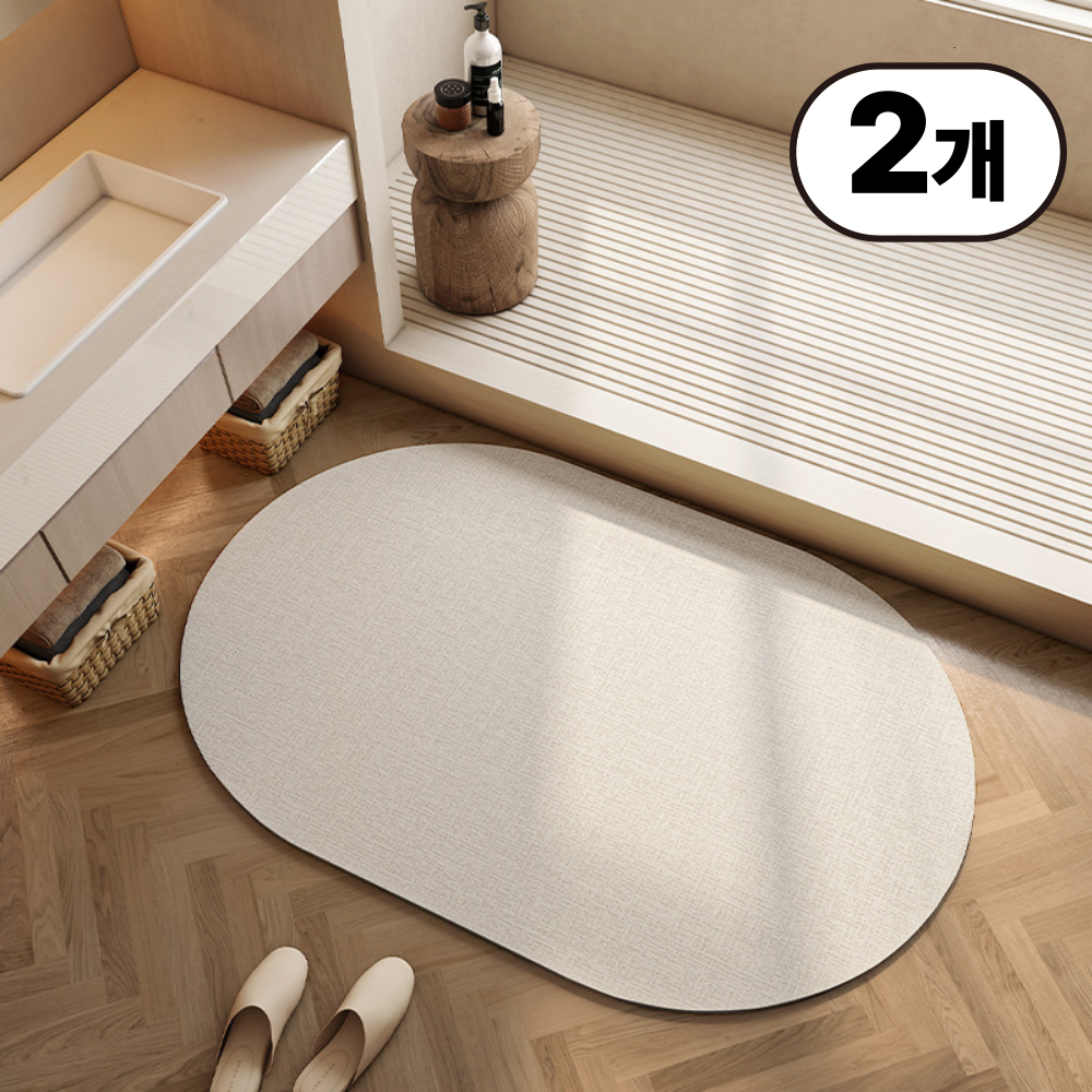 1+1 일상up 물기순삭 발매트 규조토 욕실매트 폭신폭신 세탁가능 논슬립, 2개, G타입 9,900원