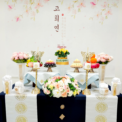 NEW 용왕상네이비세트 현수막대여포함 칠순상 회갑연 고희 산수연 팔순상 생신상 상차림, 1개, 용왕상네이비+헌주세트+테이블+이름현수막(반납) 86,000원