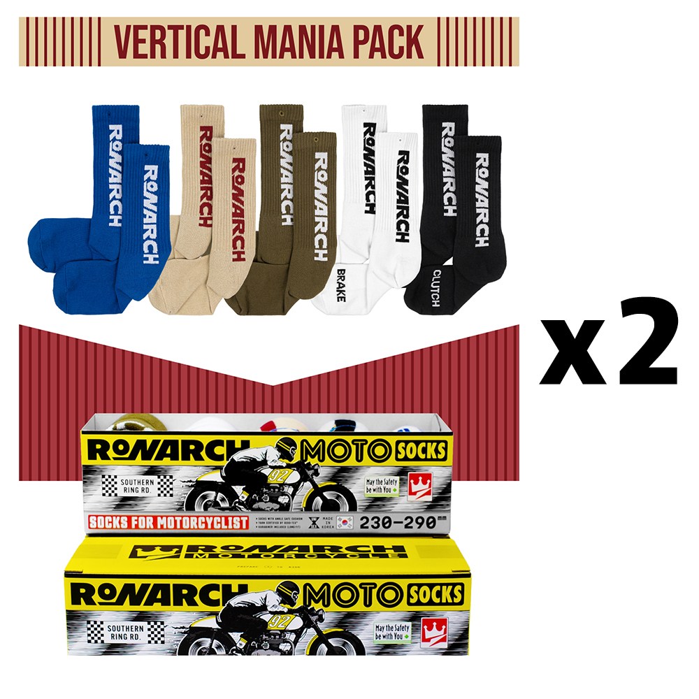 로나크 모토삭스 데일리양말 버티컬로고 멀티팩 선물용 양말세트 (양말 5개 + 카라비너 5개), 발목보호 프리미엄 스포츠양말 90,800원