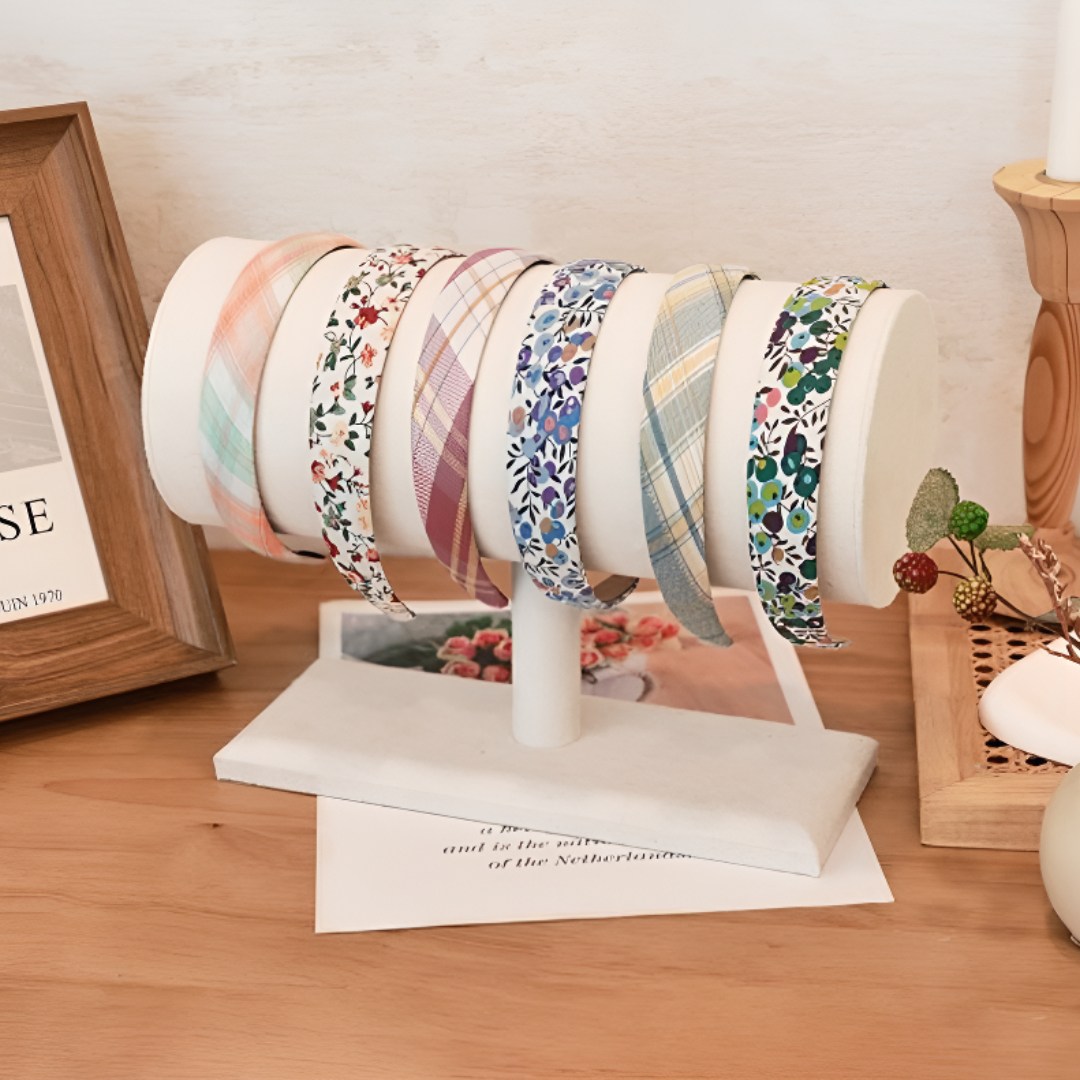 스웨이드 아이보리 머리띠 거치대, 아이보리, 1개 14,800원