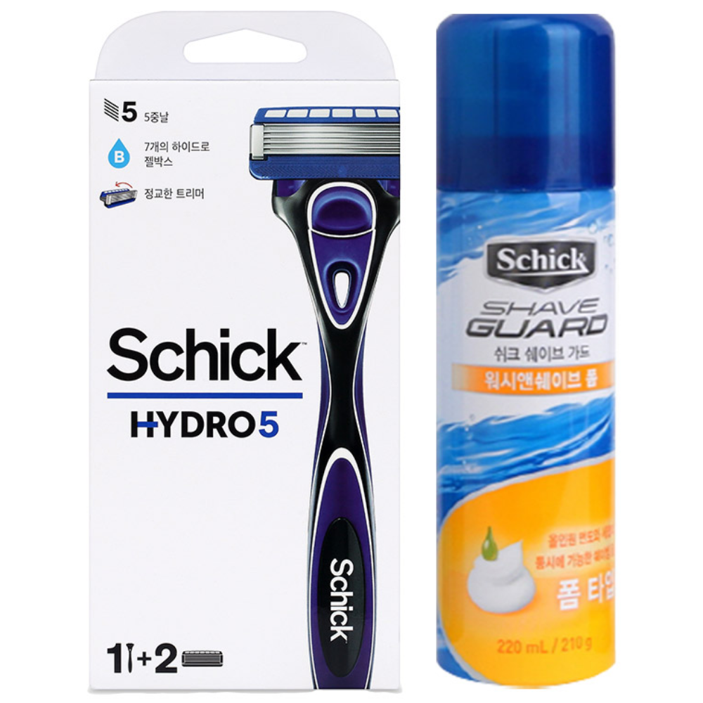 쉬크 하이드로5 베이직 면도기+날2입 + 워시앤쉐이브폼 220ml 16,800원