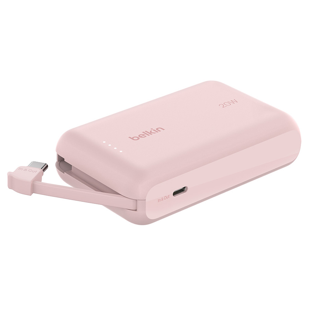 벨킨 부스트차지 USB-C 케이블 일체형 보조배터리 10K, 핑크, BPB021fqPK 31,900원