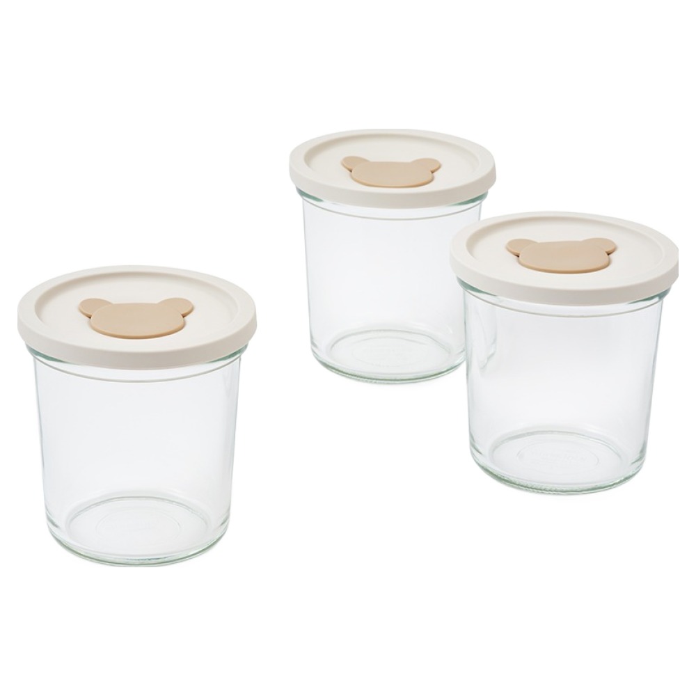 글라스락 베이비 곰돌이캡 이유식 보관용기 원형, 투명, 3개, 690ml 19,800원
